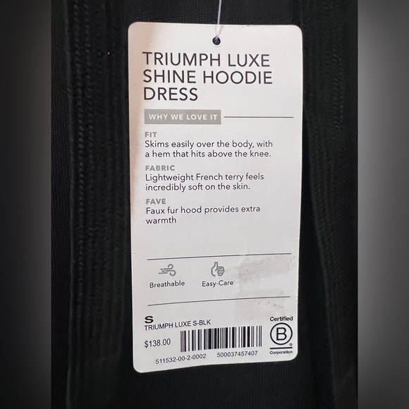Athleta Triumph Luxe Shine Hoodie Dress-Small NWT - Picture 9 of 13